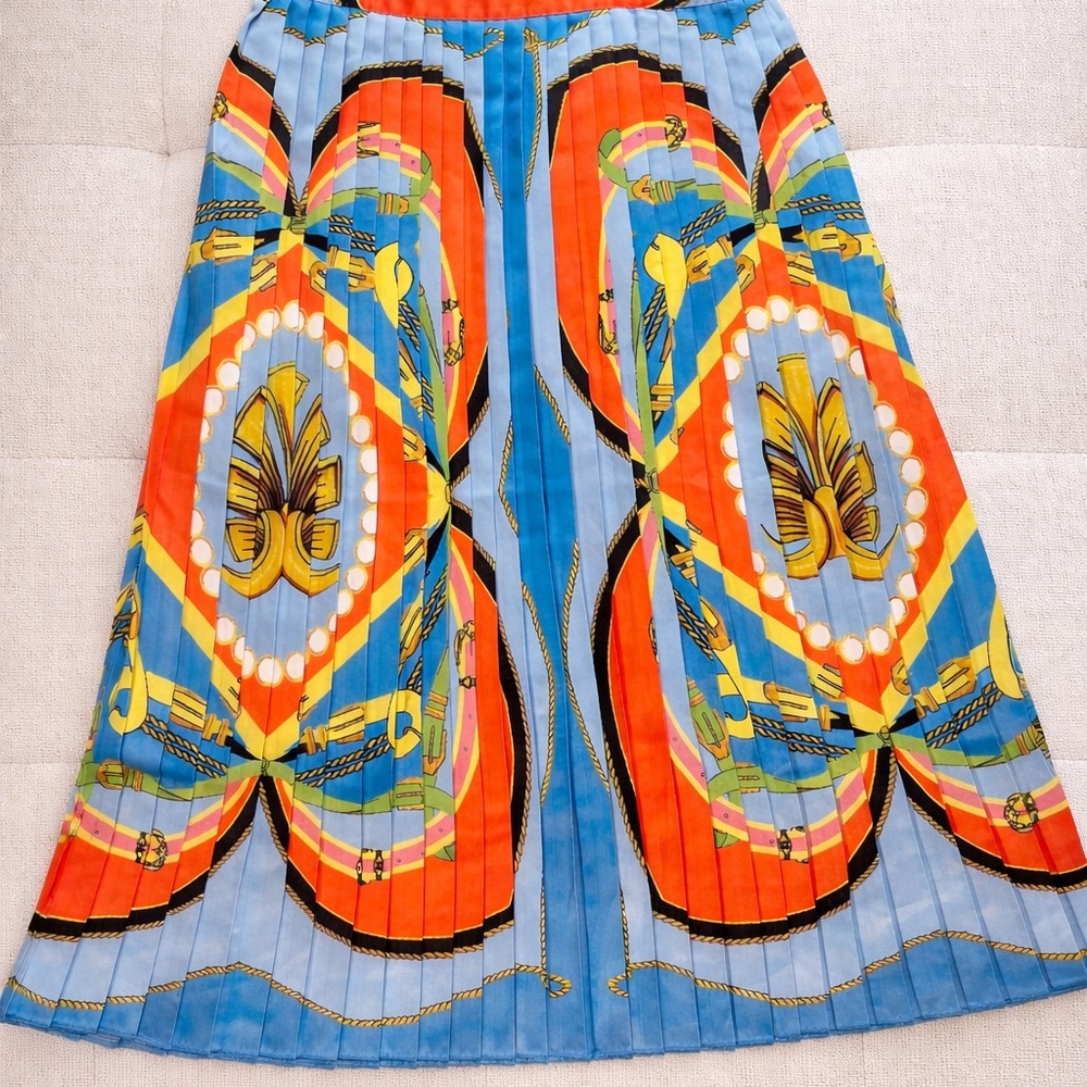 Vibrant A-Line Skirt with Geometric Design